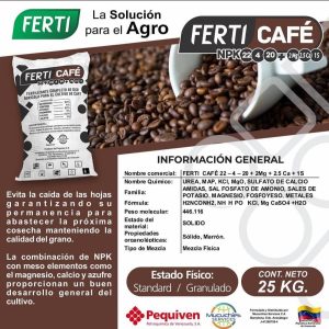 Presentación de Ferti Café - Una excelente solución en fertilizantes para café.